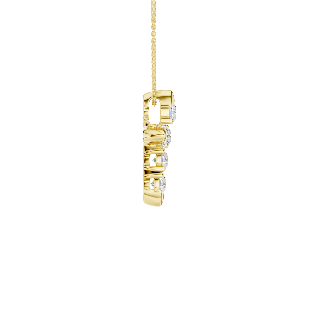 6-Stone Cross Pendant (Round) in 14K Yellow Gold – Silvadi Jewelry Aurora CO