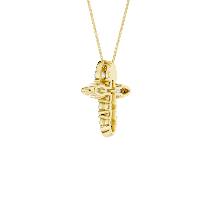 6-Stone Cross Pendant (Round) in 14K Yellow Gold – Silvadi Jewelry Aurora CO