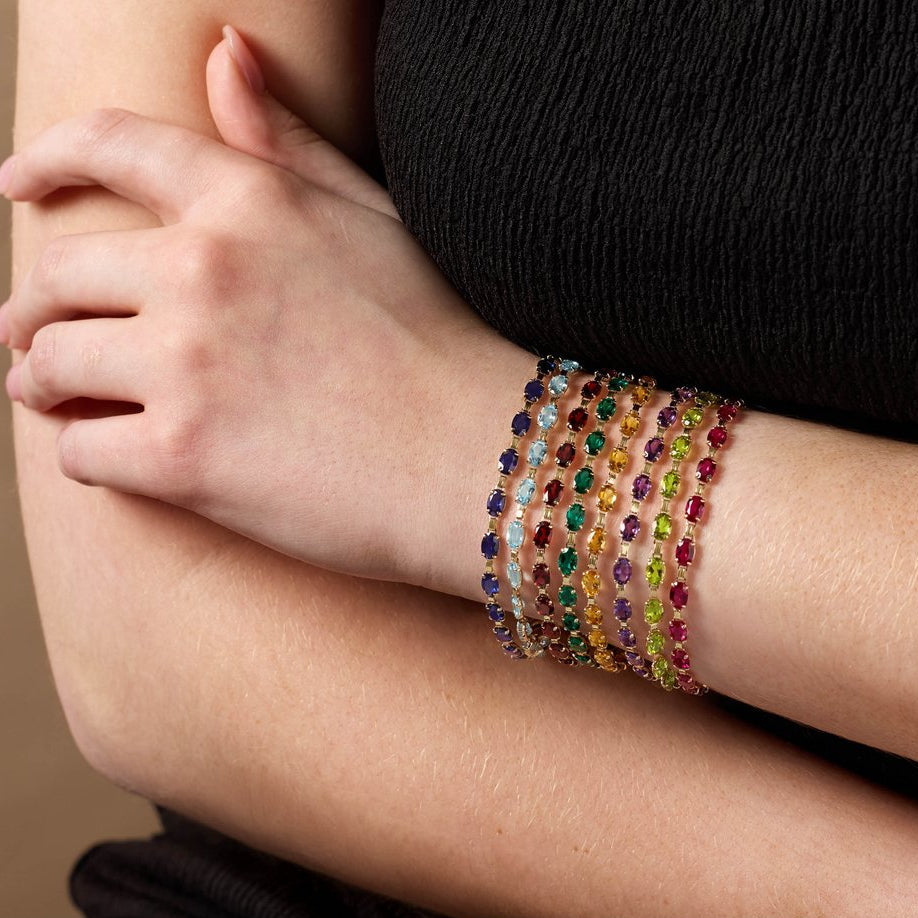 Ruby Road Oval Bracelet in 14K gold