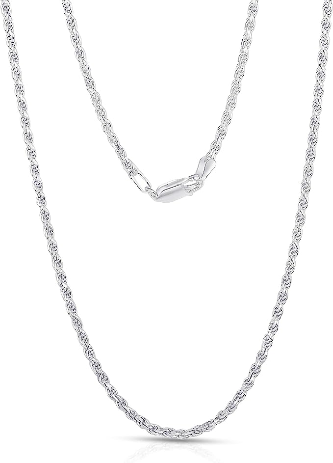 ITALIAN STERLING SILVER 2.2MM ROPE CHAIN