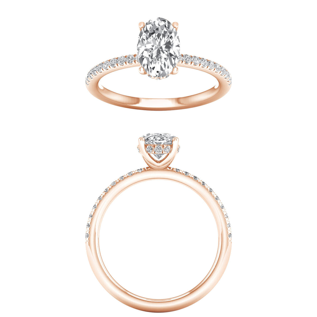 A stunning 1.75 ctw oval cut lab diamond ring on a finger from Silvadi Jewelry, serving the Denver metro area