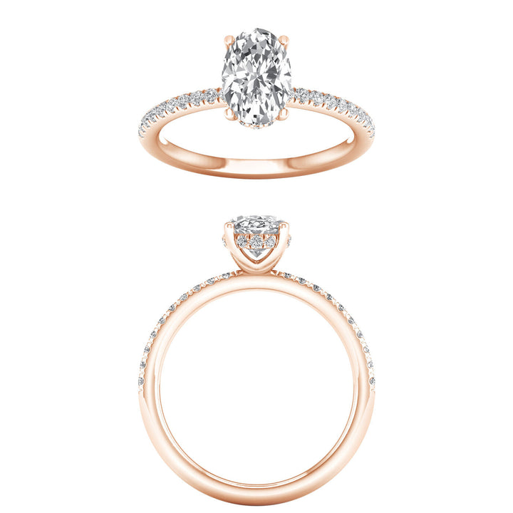 A stunning 1.75 ctw oval cut lab diamond ring on a finger from Silvadi Jewelry, serving the Denver metro area
