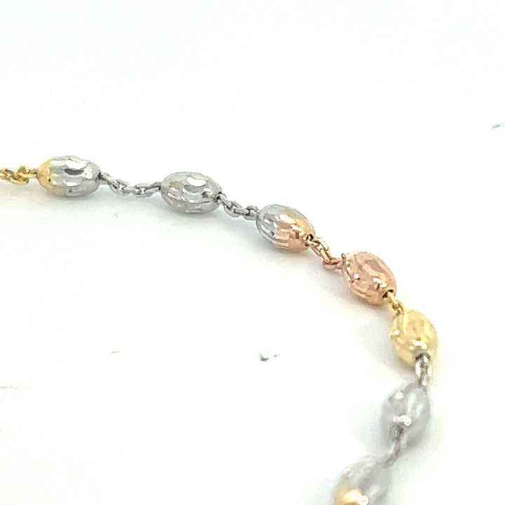 Tri Color moon cut beaded Anklet