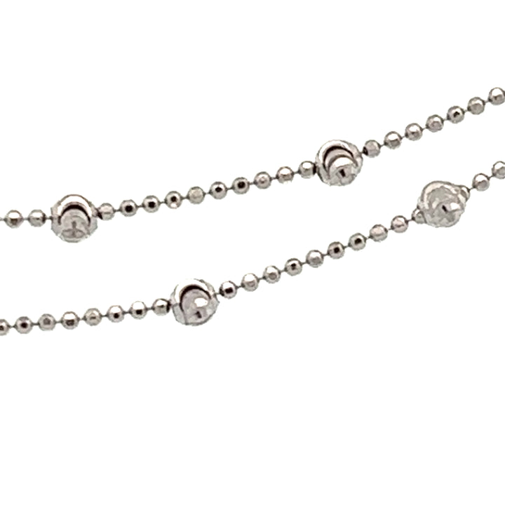 Italian Sterling Silver Moon-Cut Bead Necklace
