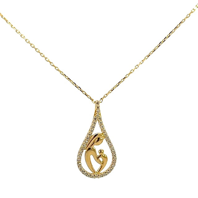 Mother and Baby - 14K Gold and CZ