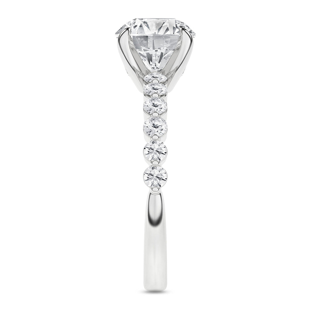 Round Lab Grown Diamond Shared Prong Engagement Ring - 2ctw 14K white Gold, Aurora CO