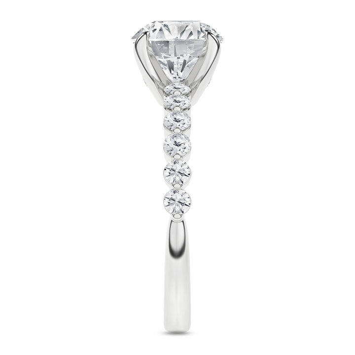 Round Lab Grown Diamond Shared Prong Engagement Ring - 2ctw 14K white Gold, Aurora CO