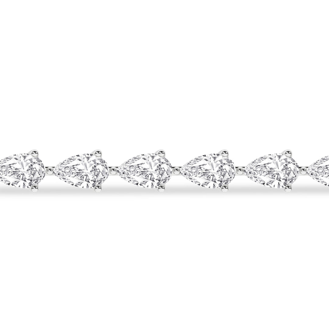 Pear-cut lab grown diamond tennis bracelet in 14KT gold from Silvadi Jewelry Aurora Colorado