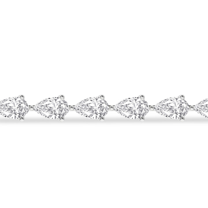 Pear-cut lab grown diamond tennis bracelet in 14KT gold from Silvadi Jewelry Aurora Colorado