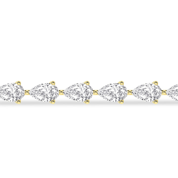 white gold pear diamond tennis bracelets with total carat weights of 5ctw 7ctw and 10ctw