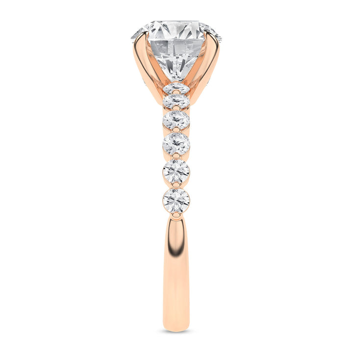 Round Lab Grown Diamond Shared Prong Engagement Ring - 2ctw 14K Rose Gold, Aurora CO