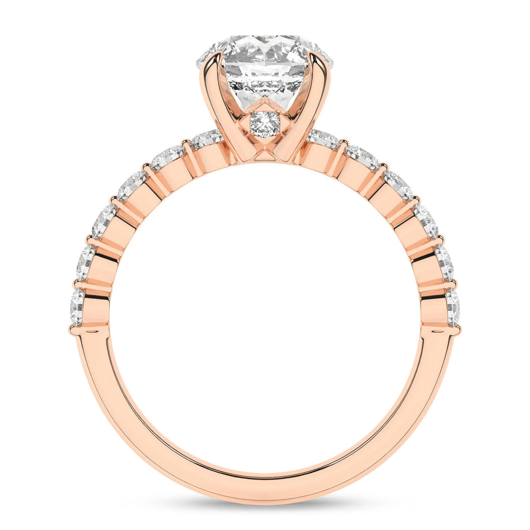 Round Lab Grown Diamond Shared Prong Engagement Ring - 2ctw 14K Rose Gold, Aurora CO