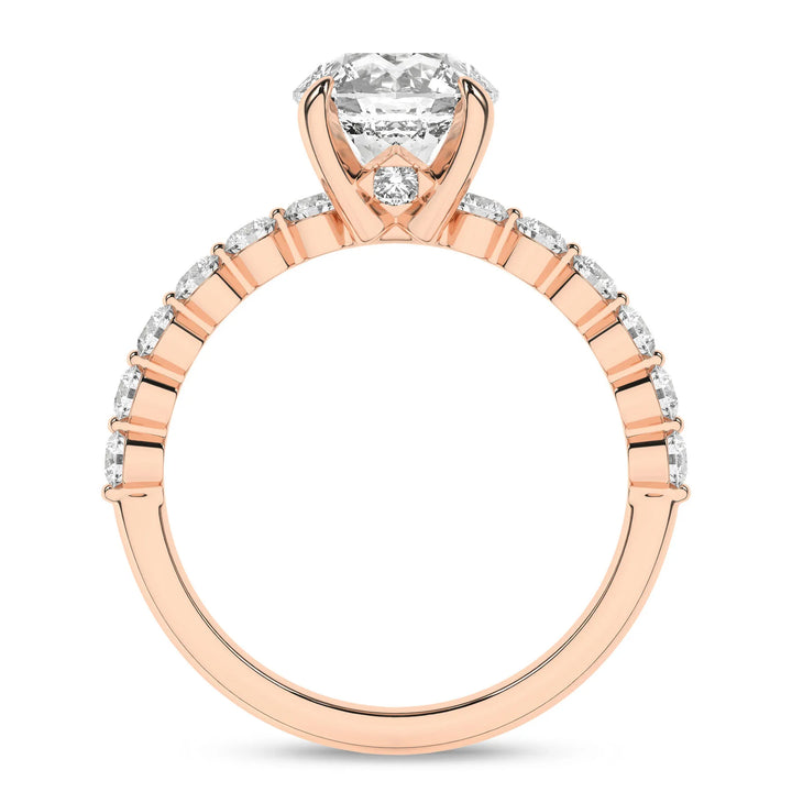 Round Lab Grown Diamond Shared Prong Engagement Ring - 2ctw 14K Rose Gold, Aurora CO
