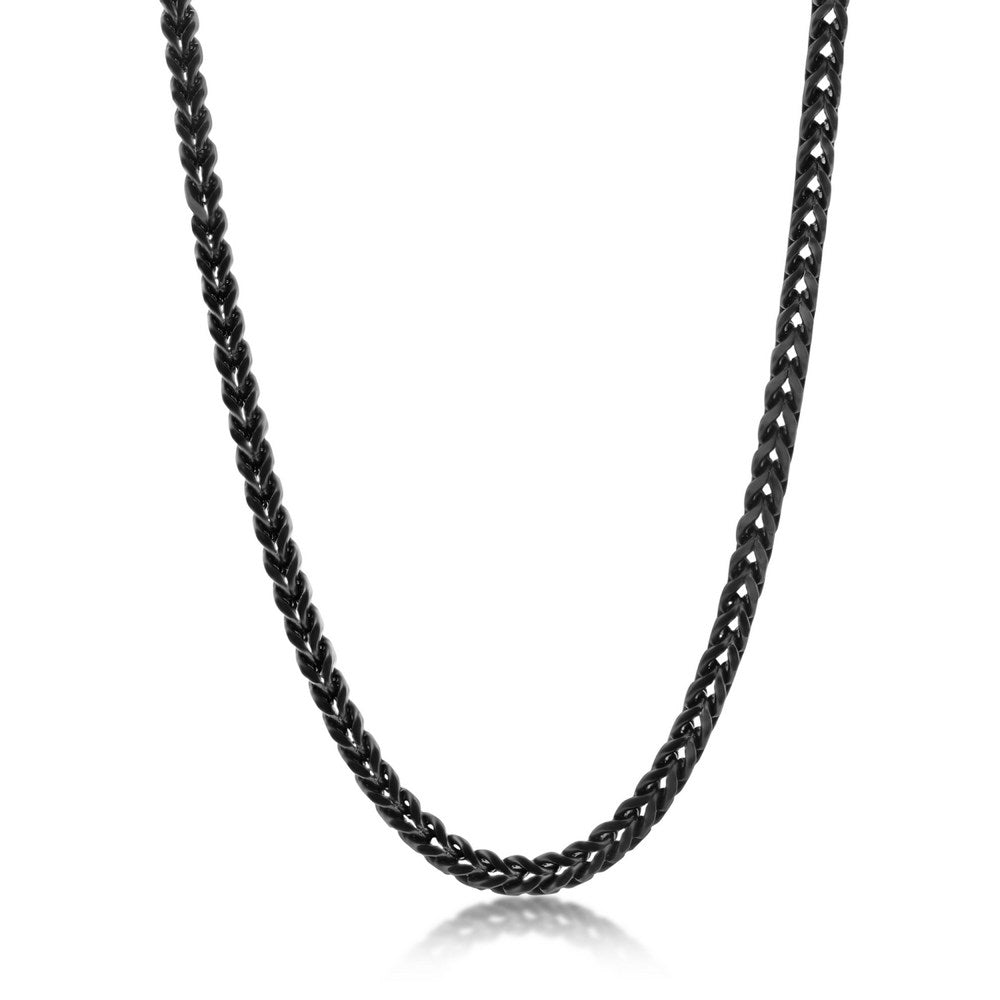 Stainless Steel Franco Chain for Men - Black Rhodium Plated