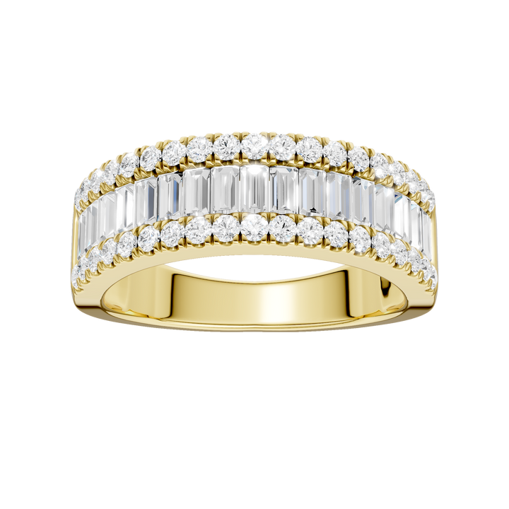 Alternating Channel Set Diamond Band (Round, Baguette) in 14K Yellow Gold – Silvadi Jewelry Aurora CO