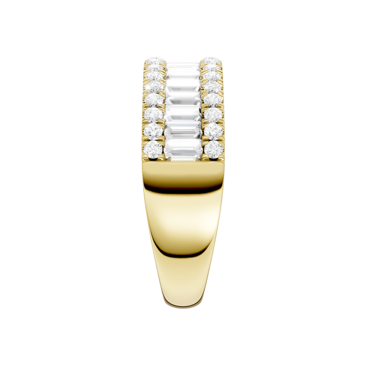 Alternating Channel Set Diamond Band (Round, Baguette) in 14K Yellow Gold – Silvadi Jewelry Aurora CO