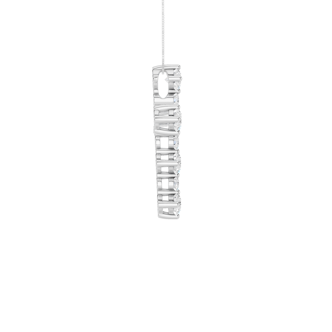 Alternating Diamond Cross Pendant (Round) in 14K White Gold – Silvadi Jewelry Aurora CO