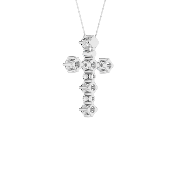 Alternating Diamond Cross Pendant (Round) in 14K White Gold – Silvadi Jewelry Aurora CO