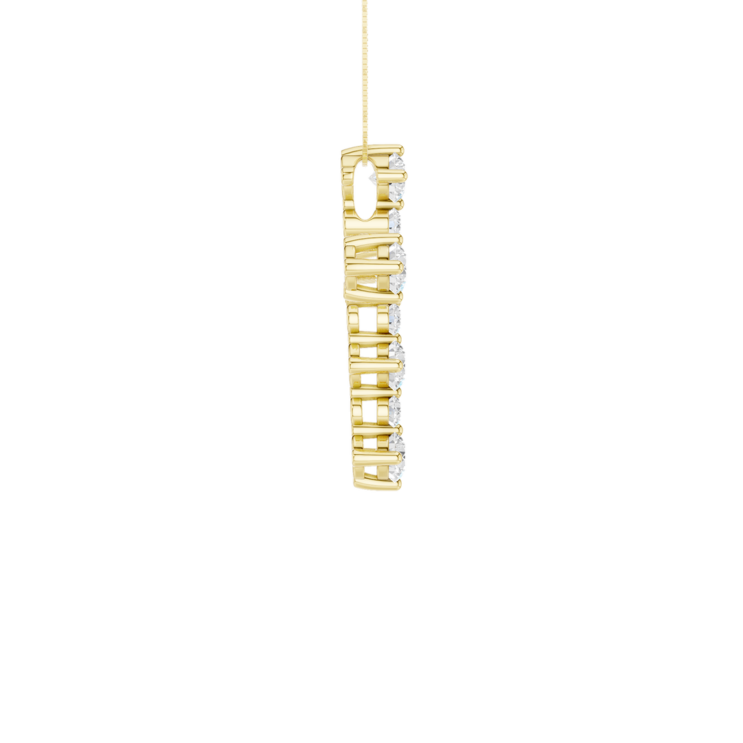 Alternating Diamond Cross Pendant (Round) in 14K Yellow Gold – Silvadi Jewelry Aurora CO