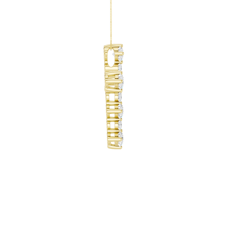 Alternating Diamond Cross Pendant (Round) in 14K Yellow Gold – Silvadi Jewelry Aurora CO