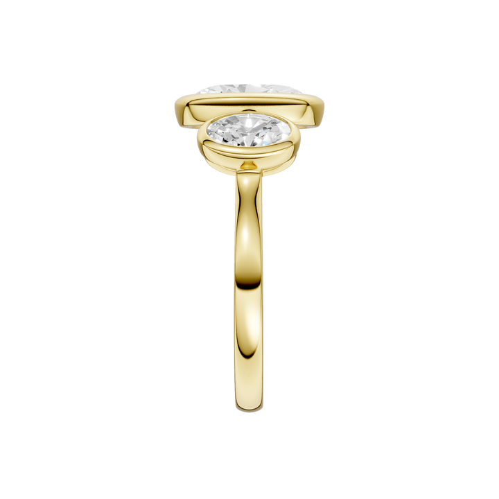 Bezel-Set 3 Stone Ring (Oval) in 14K Yellow Gold – Silvadi Jewelry Aurora CO