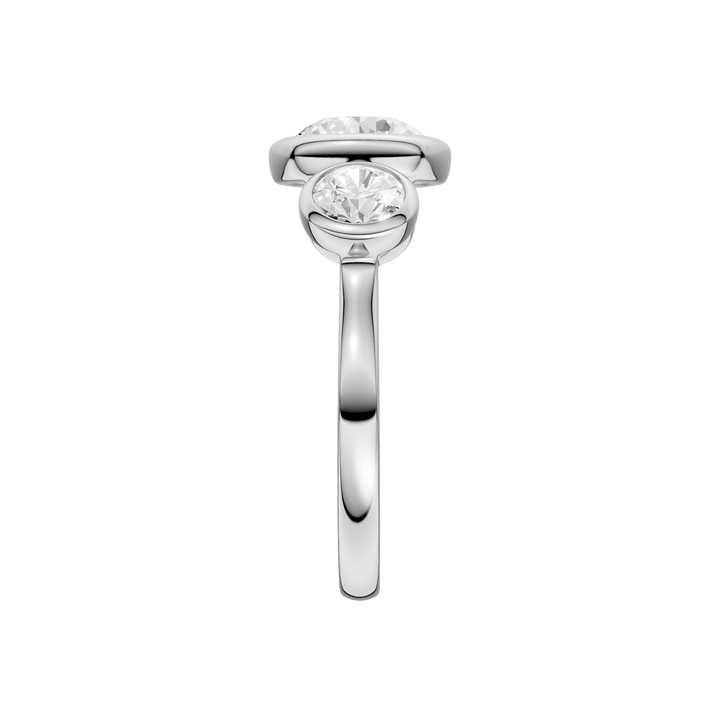 Bezel-Set 3 Stone Ring (Round) in 14K White Gold – Silvadi Jewelry Aurora CO