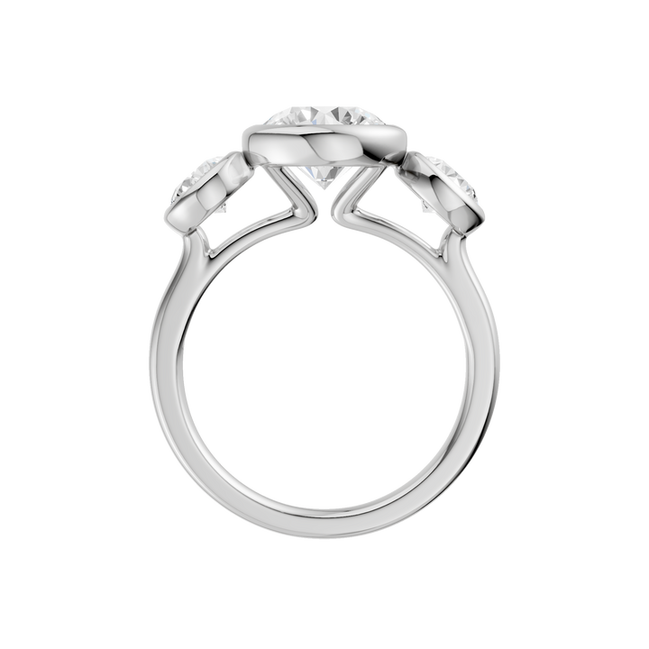 Bezel-Set 3 Stone Ring (Round) in 14K White Gold – Silvadi Jewelry Aurora CO
