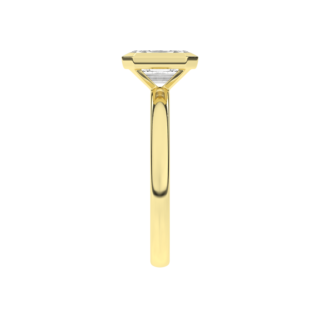 Bezel-Set Solitaire Ring (Emerald) in 14K Yellow Gold – Silvadi Jewelry Aurora CO