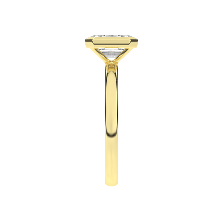 Bezel-Set Solitaire Ring (Emerald) in 14K Yellow Gold – Silvadi Jewelry Aurora CO