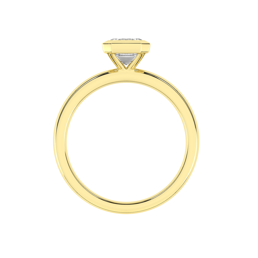 Bezel-Set Solitaire Ring (Emerald) in 14K Yellow Gold – Silvadi Jewelry Aurora CO