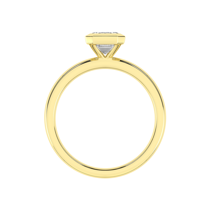 Bezel-Set Solitaire Ring (Emerald) in 14K Yellow Gold – Silvadi Jewelry Aurora CO