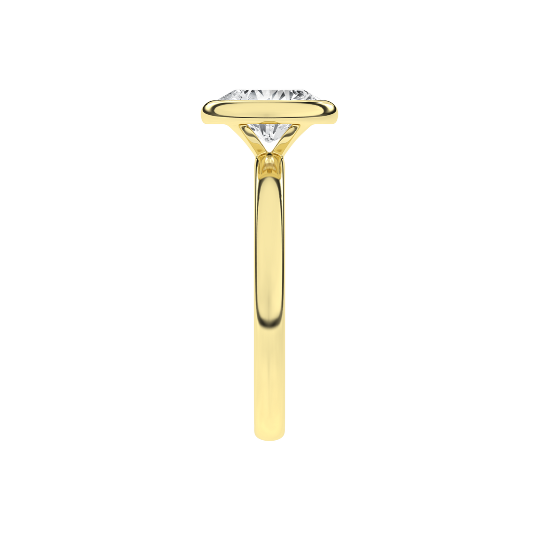 Bezel-Set Solitaire Ring (Oval) in 14K Yellow Gold – Silvadi Jewelry Aurora CO