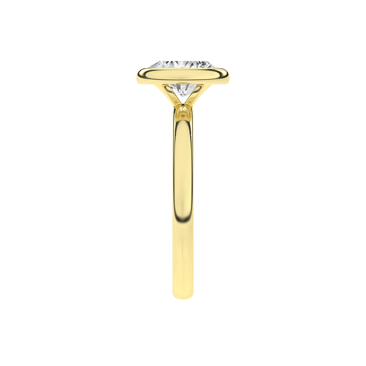 Bezel-Set Solitaire Ring (Oval) in 14K Yellow Gold – Silvadi Jewelry Aurora CO