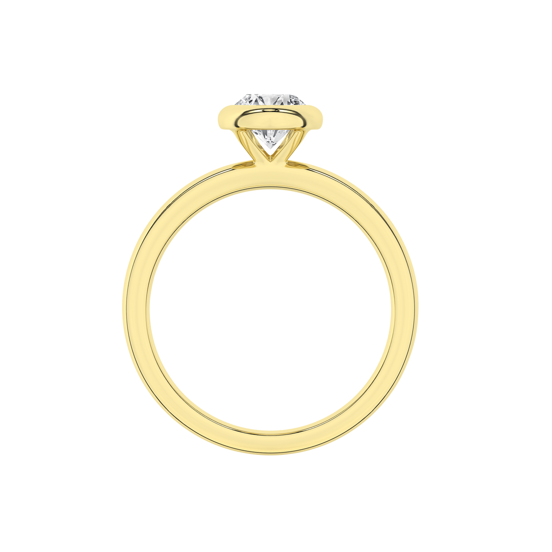 Bezel-Set Solitaire Ring (Oval) in 14K Yellow Gold – Silvadi Jewelry Aurora CO