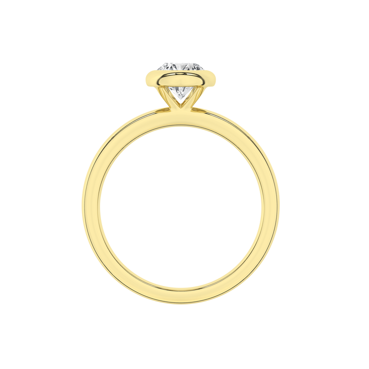 Bezel-Set Solitaire Ring (Oval) in 14K Yellow Gold – Silvadi Jewelry Aurora CO