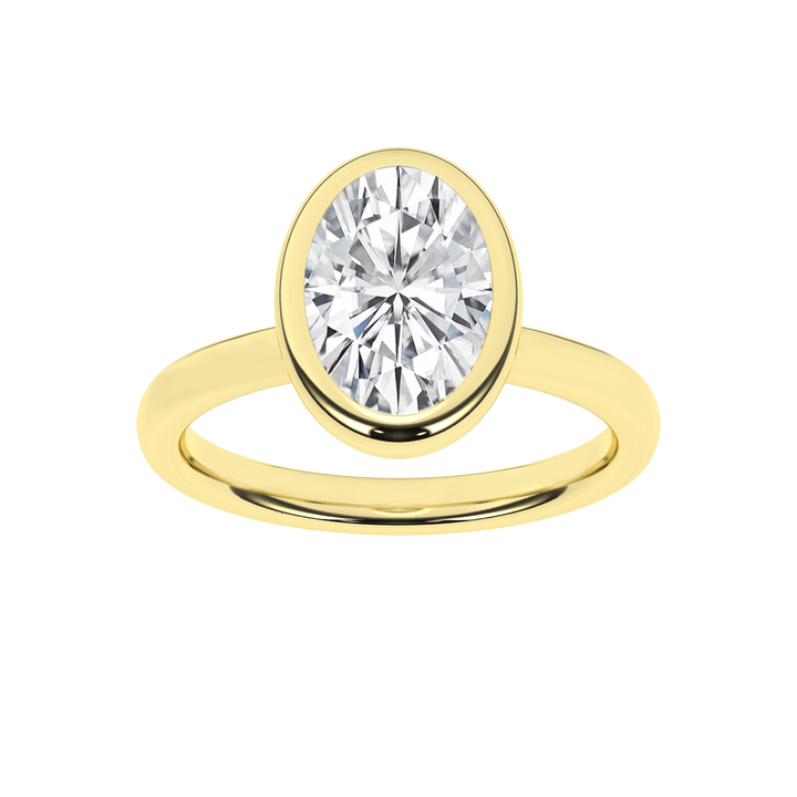 Bezel-Set Solitaire Ring (Oval) in 14K Yellow Gold – Silvadi Jewelry Aurora CO