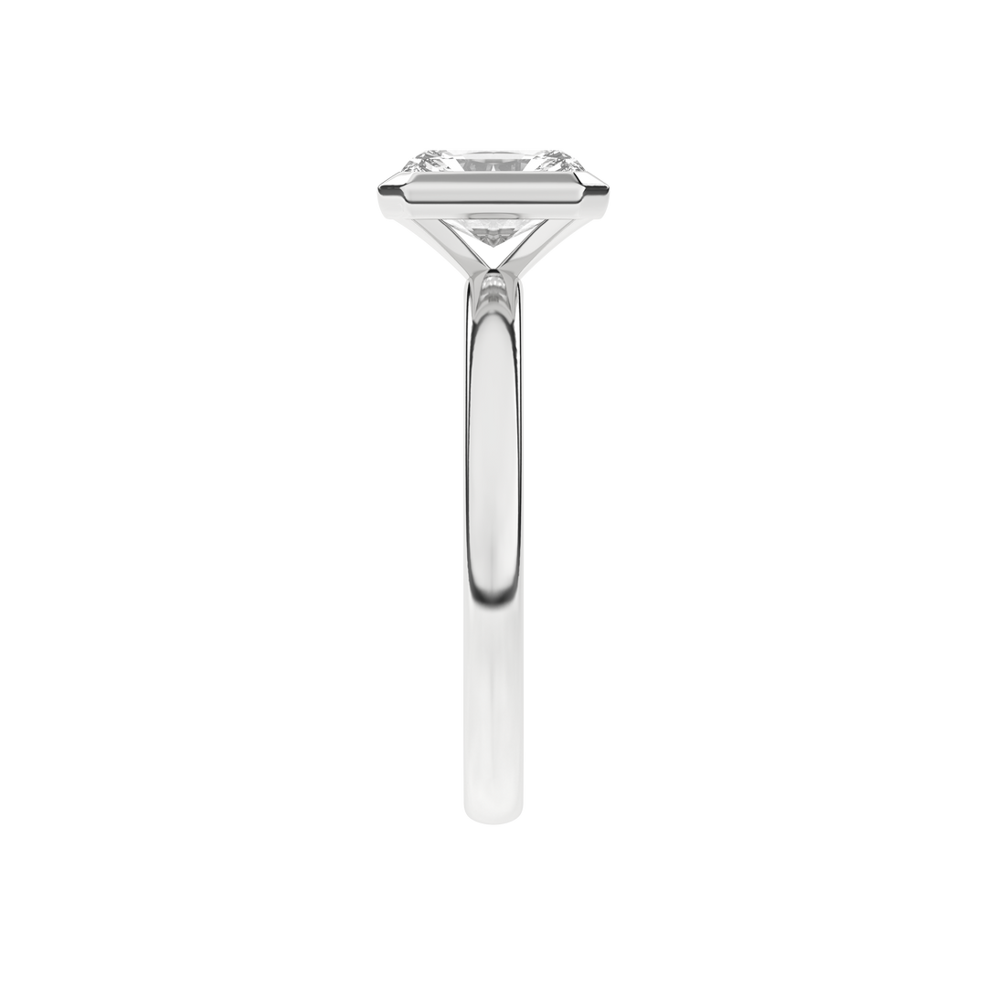 Bezel-Set Solitaire Ring (Radiant Cut) in 14K White Gold – Silvadi Jewelry Aurora CO