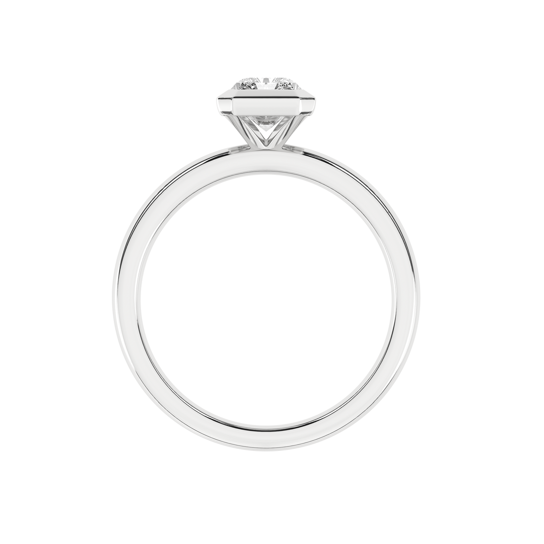 Bezel-Set Solitaire Ring (Radiant Cut) in 14K White Gold – Silvadi Jewelry Aurora CO