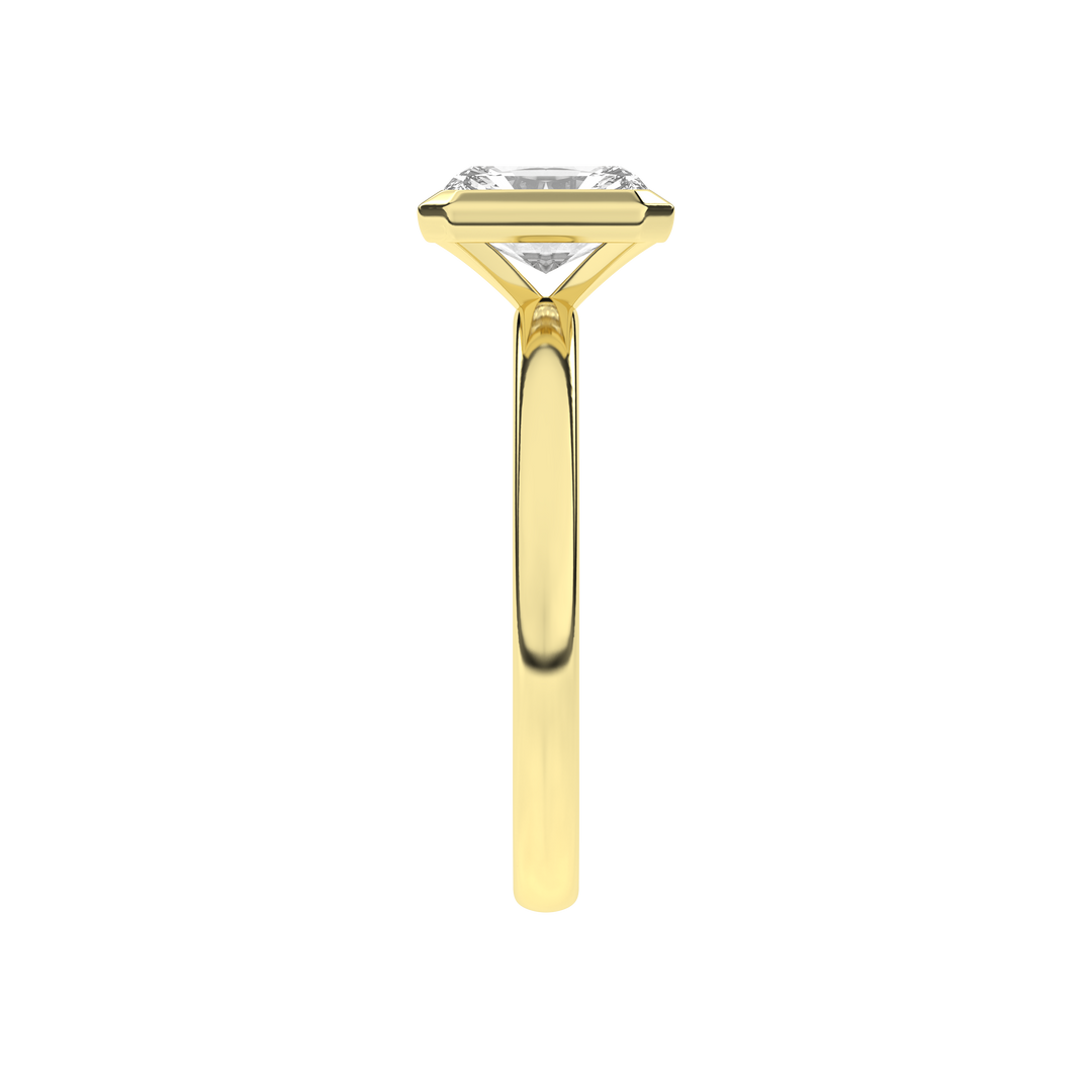 Bezel-Set Solitaire Ring (Radiant Cut) in 14K Yellow Gold – Silvadi Jewelry Aurora CO