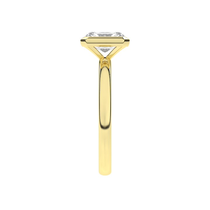 Bezel-Set Solitaire Ring (Radiant Cut) in 14K Yellow Gold – Silvadi Jewelry Aurora CO