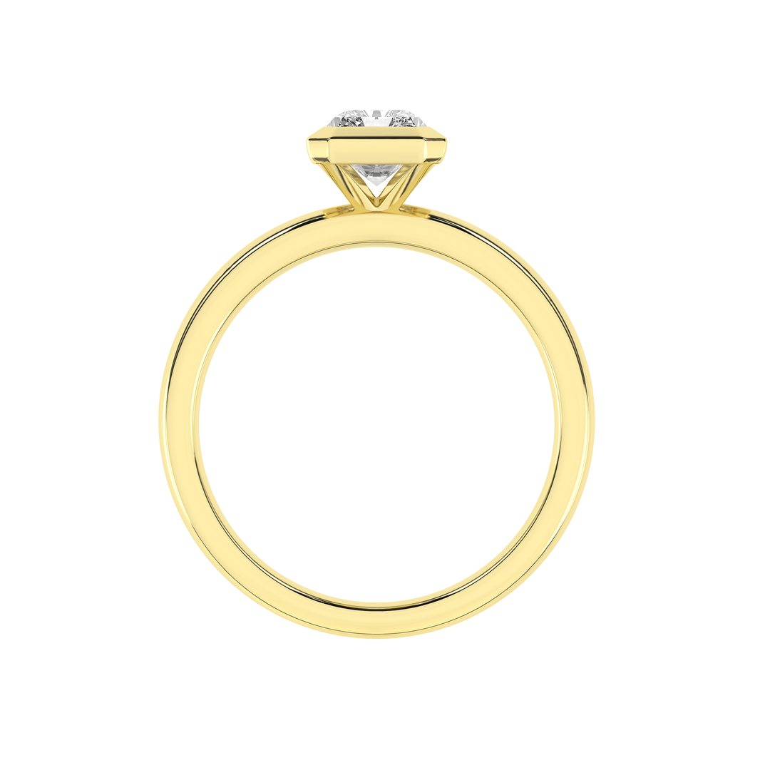 Bezel-Set Solitaire Ring (Radiant Cut) in 14K Yellow Gold – Silvadi Jewelry Aurora CO