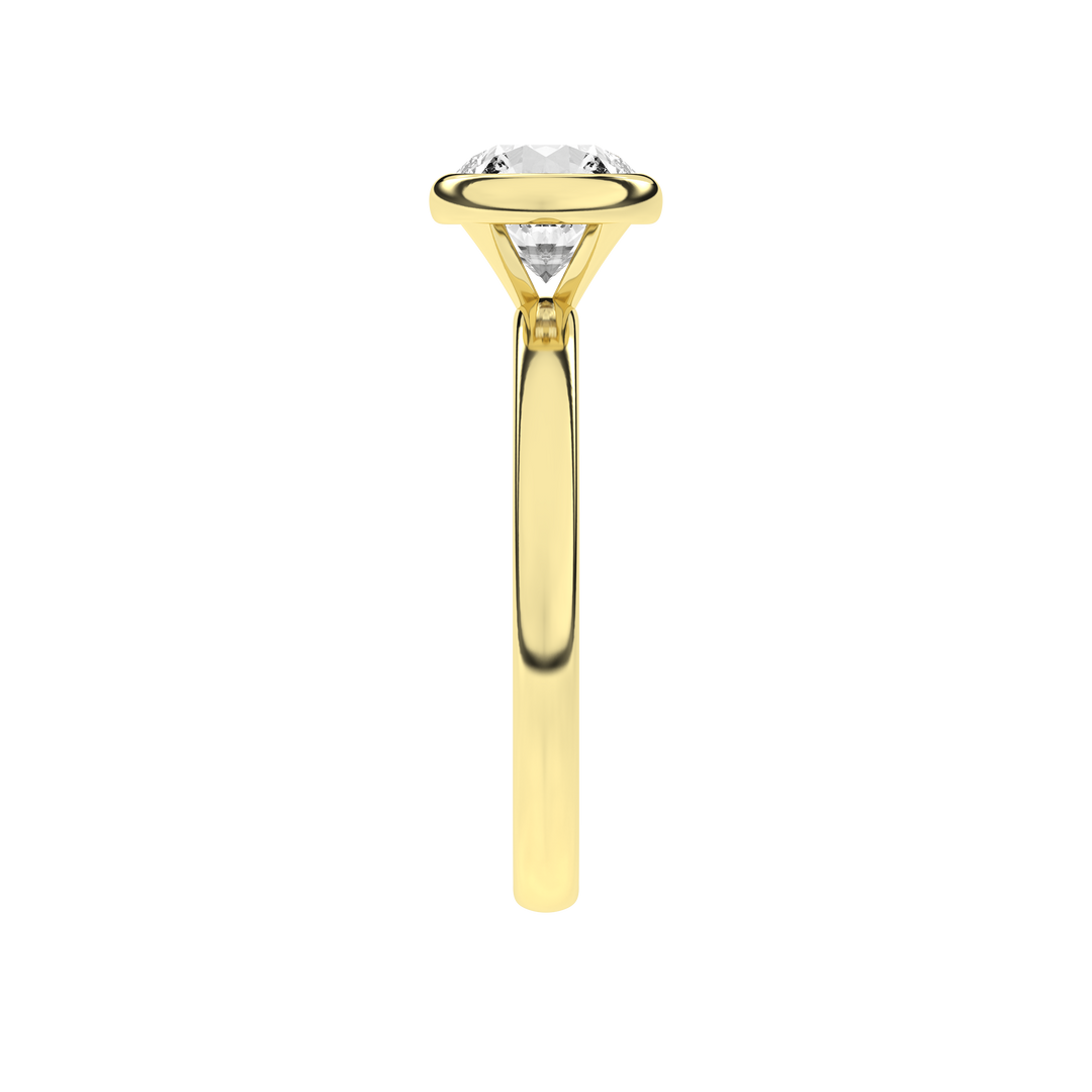 Bezel-Set Solitaire Ring (Round) in 14K Yellow Gold – Silvadi Jewelry Aurora CO