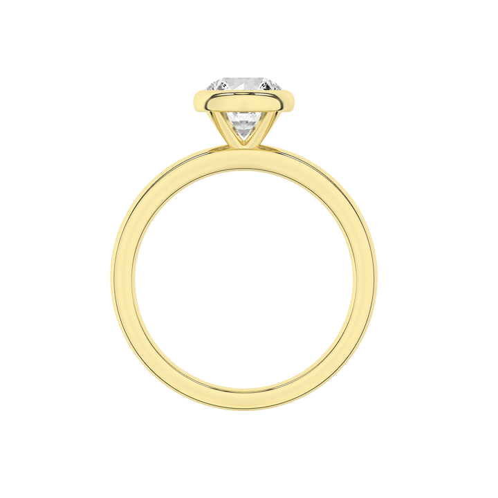 Bezel-Set Solitaire Ring (Round) in 14K Yellow Gold – Silvadi Jewelry Aurora CO
