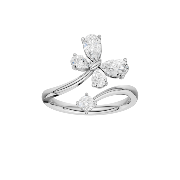 Butterfly Bypass Diamond Ring (Pear) in 14K White Gold – Silvadi Jewelry Aurora CO