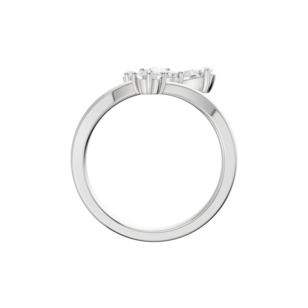 Butterfly Bypass Diamond Ring (Pear) in 14K White Gold – Silvadi Jewelry Aurora CO
