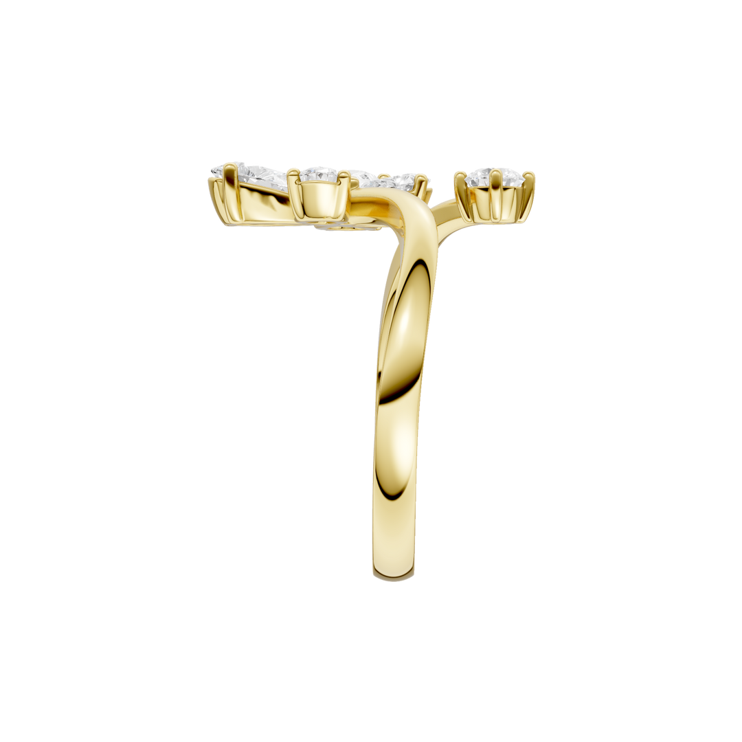 Butterfly Bypass Diamond Ring (Pear) in 14K Yellow Gold – Silvadi Jewelry Aurora CO