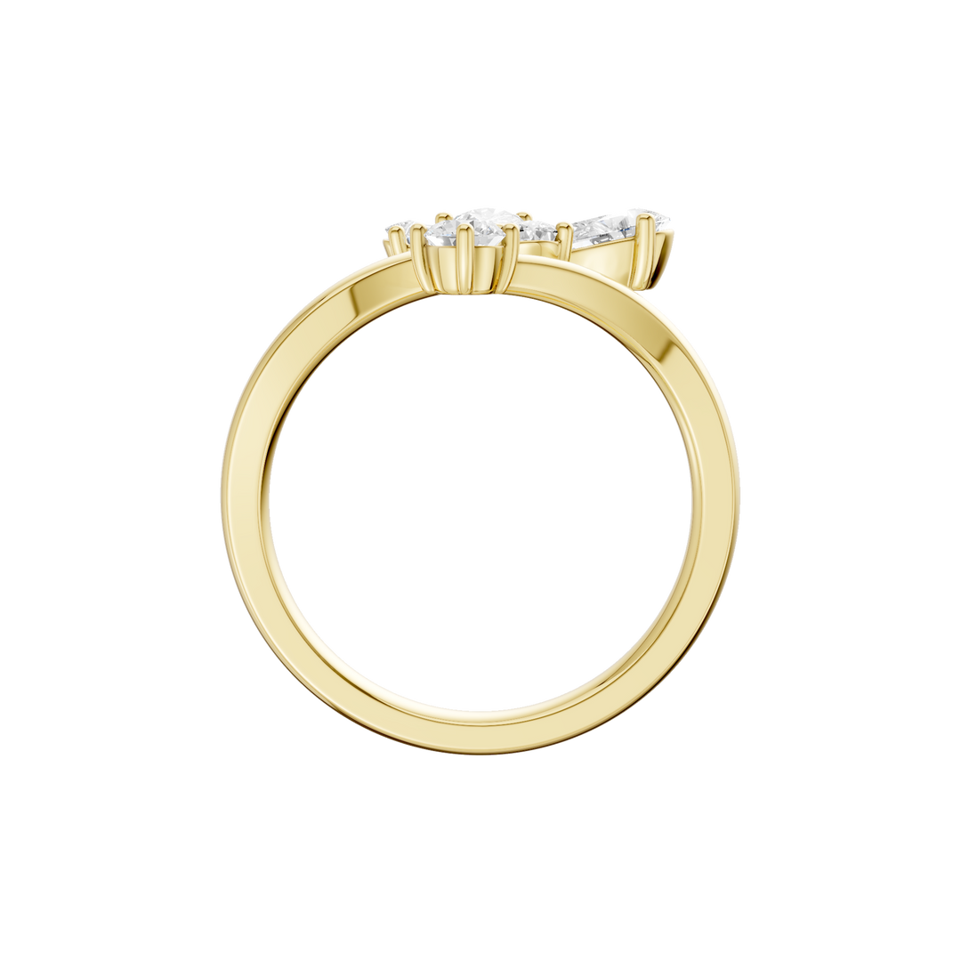 Butterfly Bypass Diamond Ring (Pear) in 14K Yellow Gold – Silvadi Jewelry Aurora CO