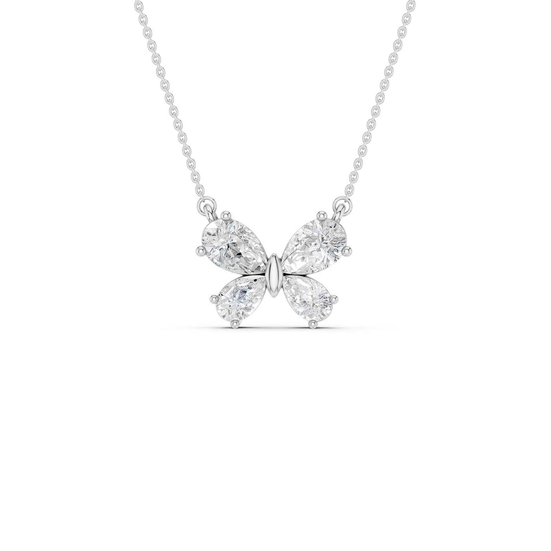 Butterfly Diamond Pendant (Pear) in 14K White Gold – Silvadi Jewelry Aurora CO