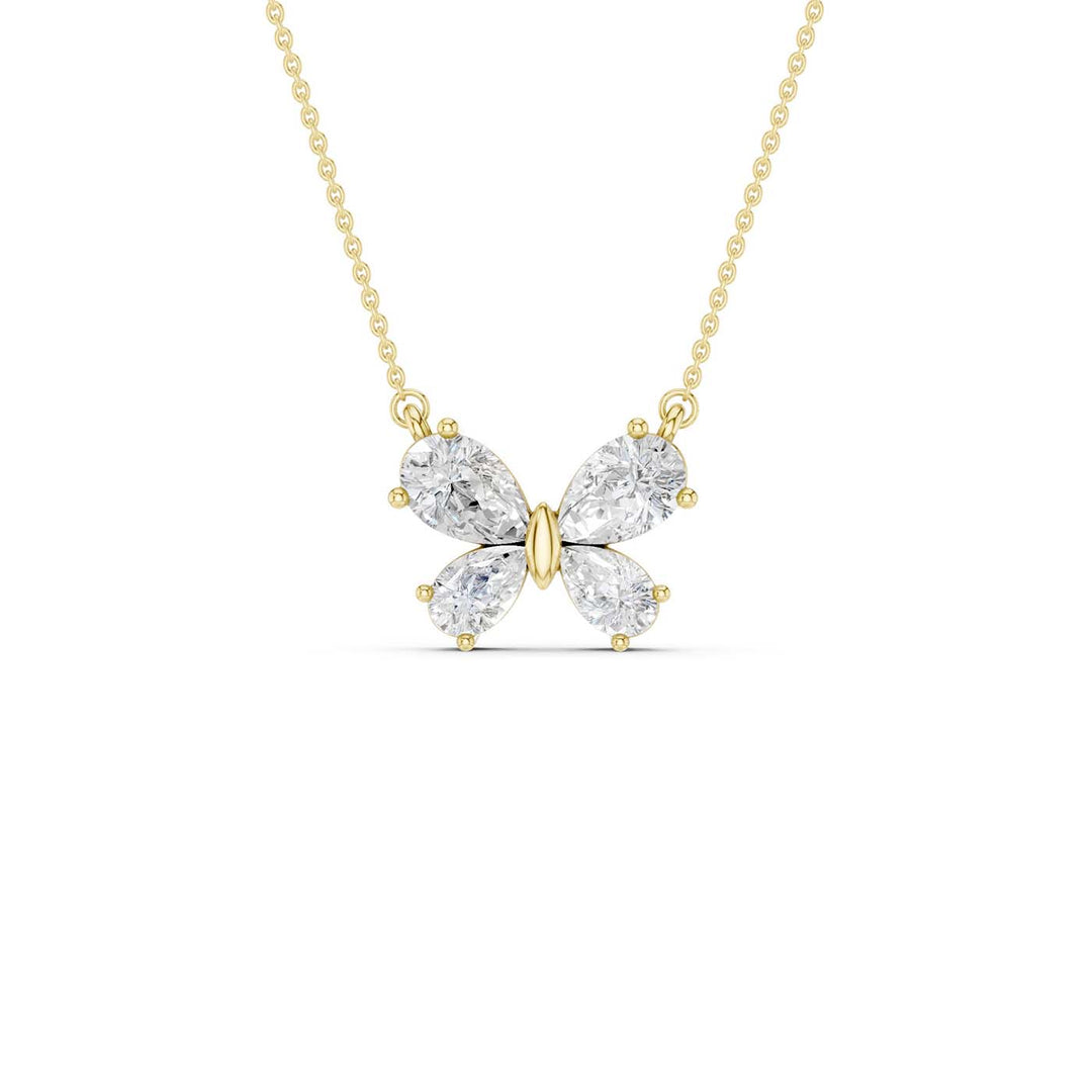 Butterfly Diamond Pendant (Pear) in 14K Yellow Gold – Silvadi Jewelry Aurora CO