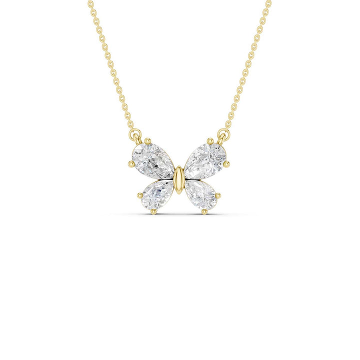 Butterfly Diamond Pendant (Pear) in 14K Yellow Gold – Silvadi Jewelry Aurora CO